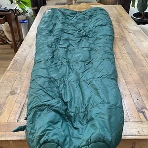 Vintage North Face Brown Label Sleeping Bag Turquoise Mummy 69”